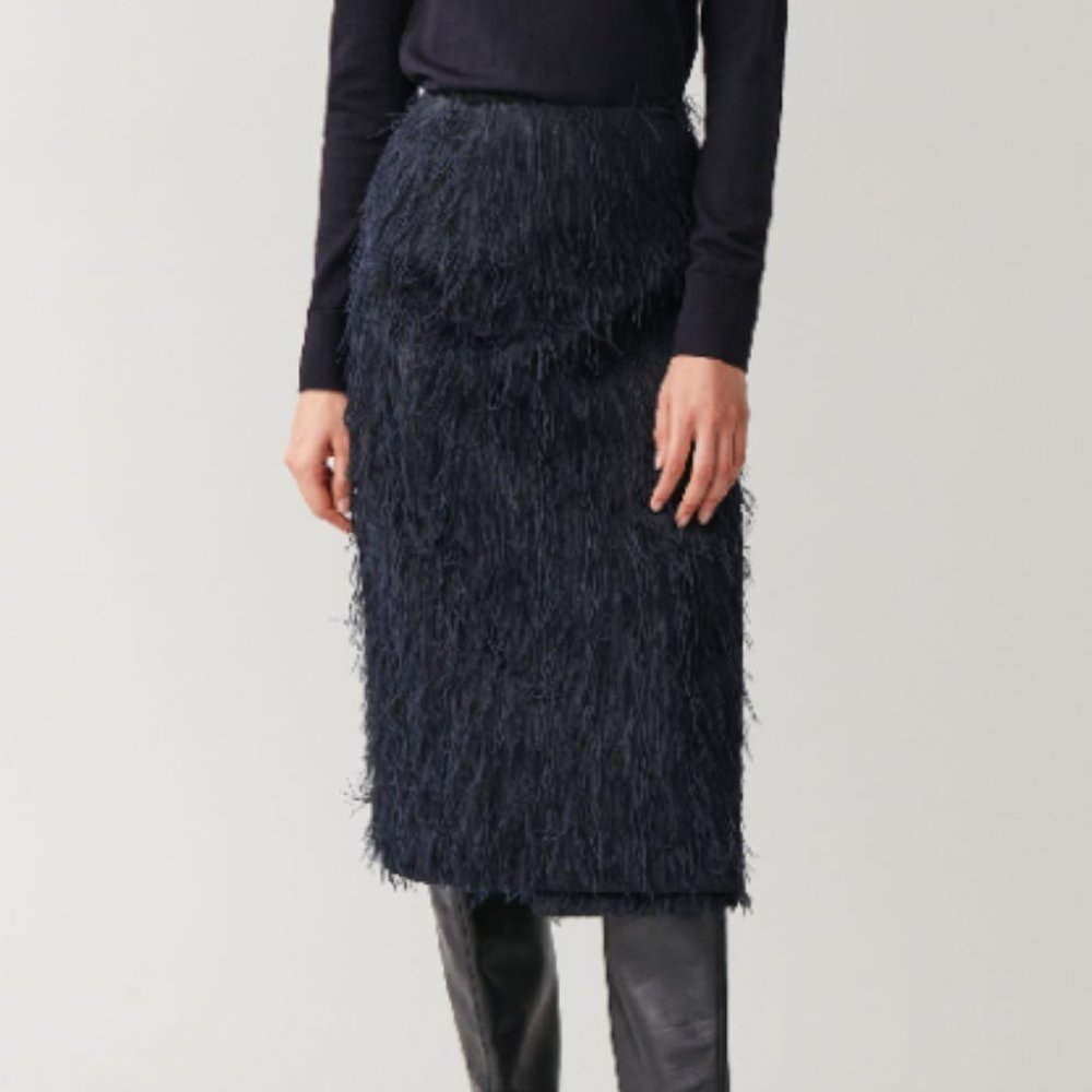 Cos Feathered Wrap Skirt